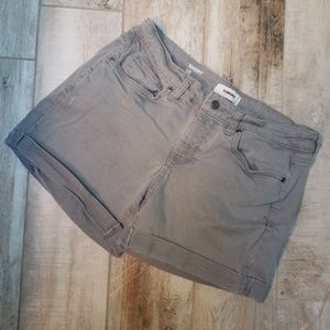 Grey denim cutoff shorts